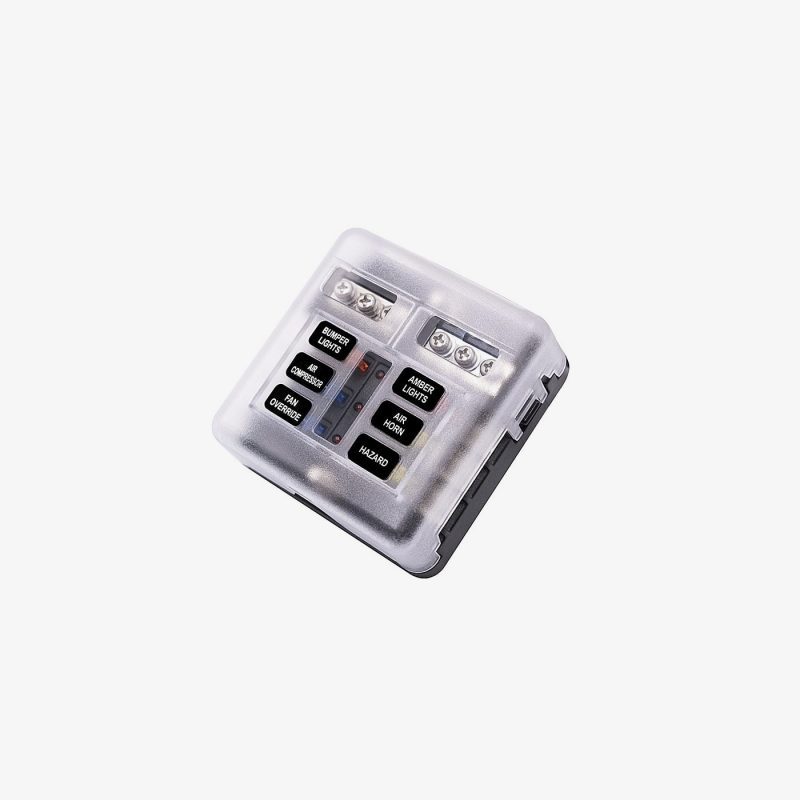 Boîtier Porte-fusible étanche Avec Indicateurs LED - Bloc Distribution 12-16 Voies Pour Voiture, Camping-car, Bateau